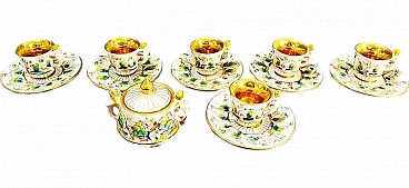 Coffee service in white & gold Capodimonte porcelain, 1950s