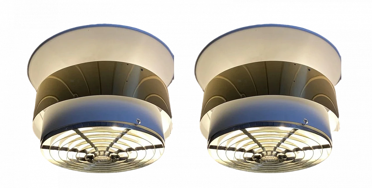 Pair of T771/360M Ceiling Lamps by Hans Agne Jakobsson, 1960s 8