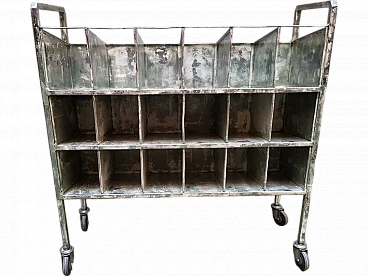 Industrial cart with shelves in metal, 1950s