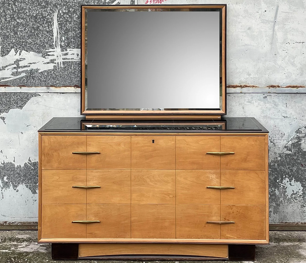 Ash-root dresser and mirror, 1940s 1