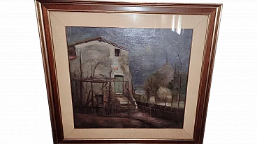 Pietro Bugiani, Country house, oil on canvas, 1940s