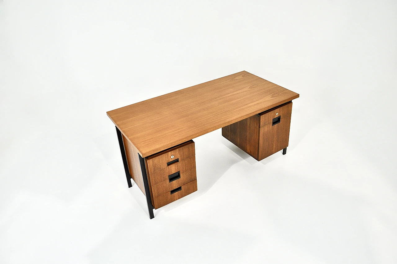 Wood and metal desk by Cees Braakman for Pastoe, 1960s 2