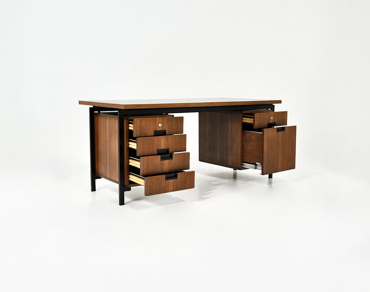 Wood and metal desk by Cees Braakman for Pastoe, 1960s 3