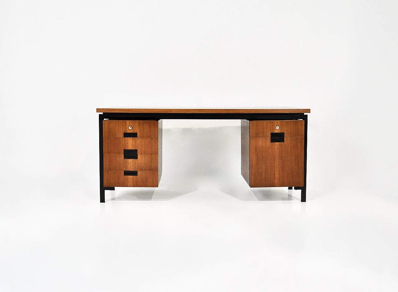 Wood and metal desk by Cees Braakman for Pastoe, 1960s 4