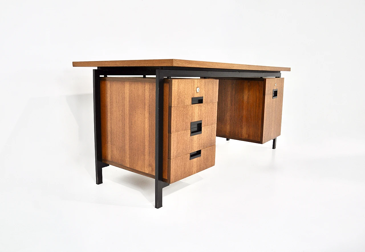 Wood and metal desk by Cees Braakman for Pastoe, 1960s 5