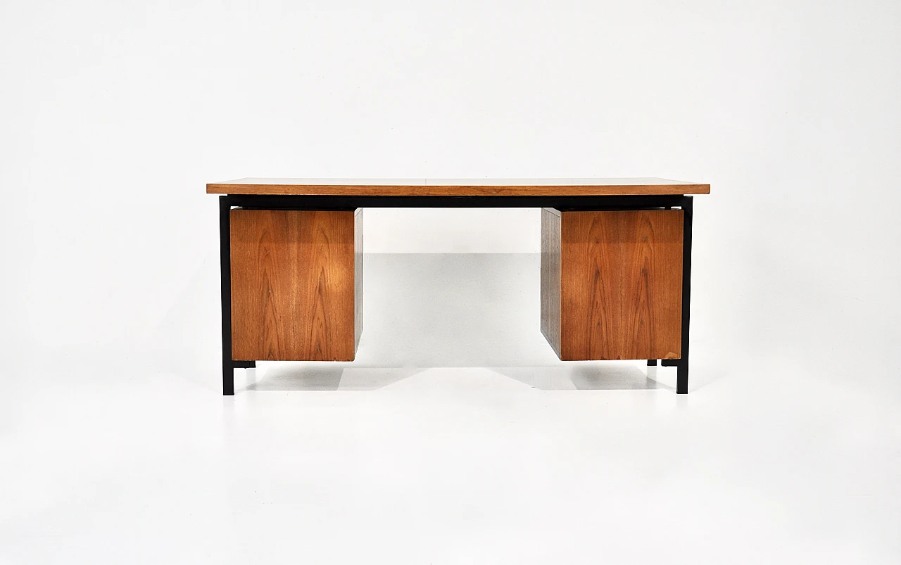 Wood and metal desk by Cees Braakman for Pastoe, 1960s 6