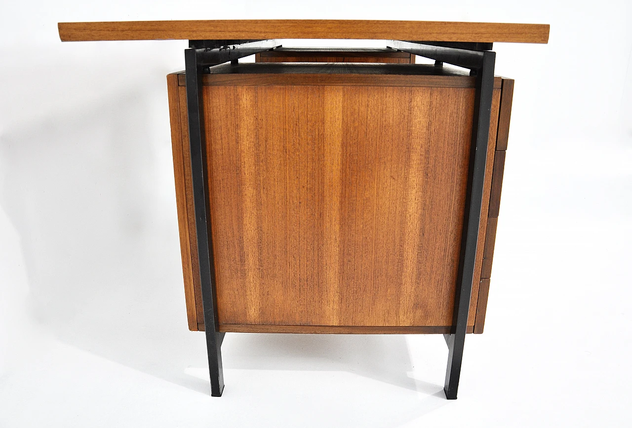 Wood and metal desk by Cees Braakman for Pastoe, 1960s 9