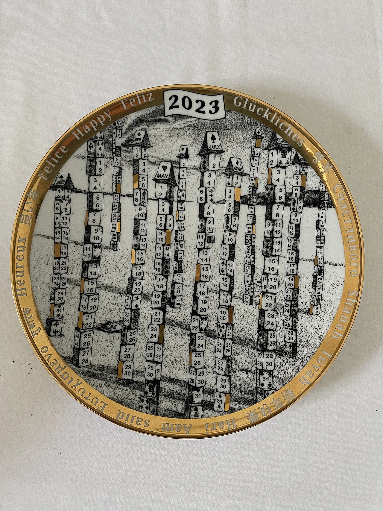 Calendar plate by Piero Fornasetti, 2000s 2