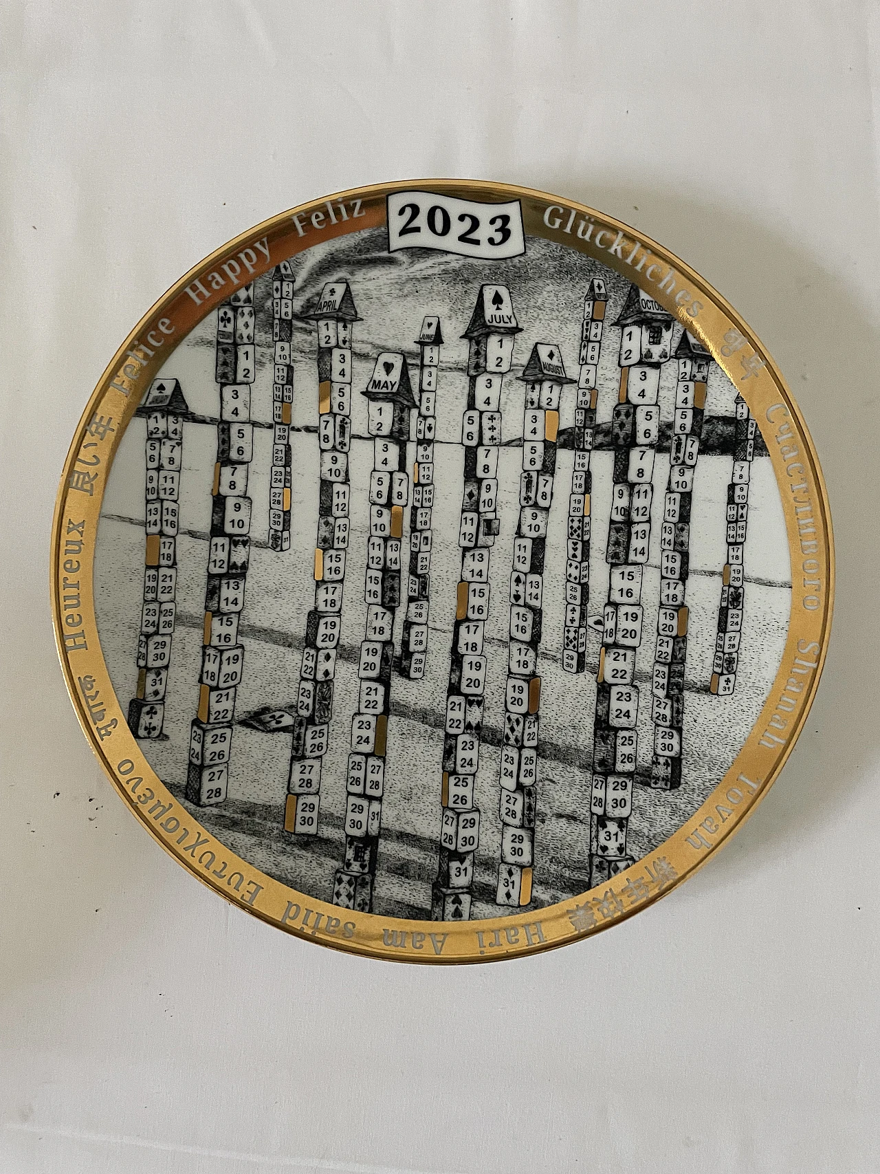 Calendar plate by Piero Fornasetti, 2000s 3