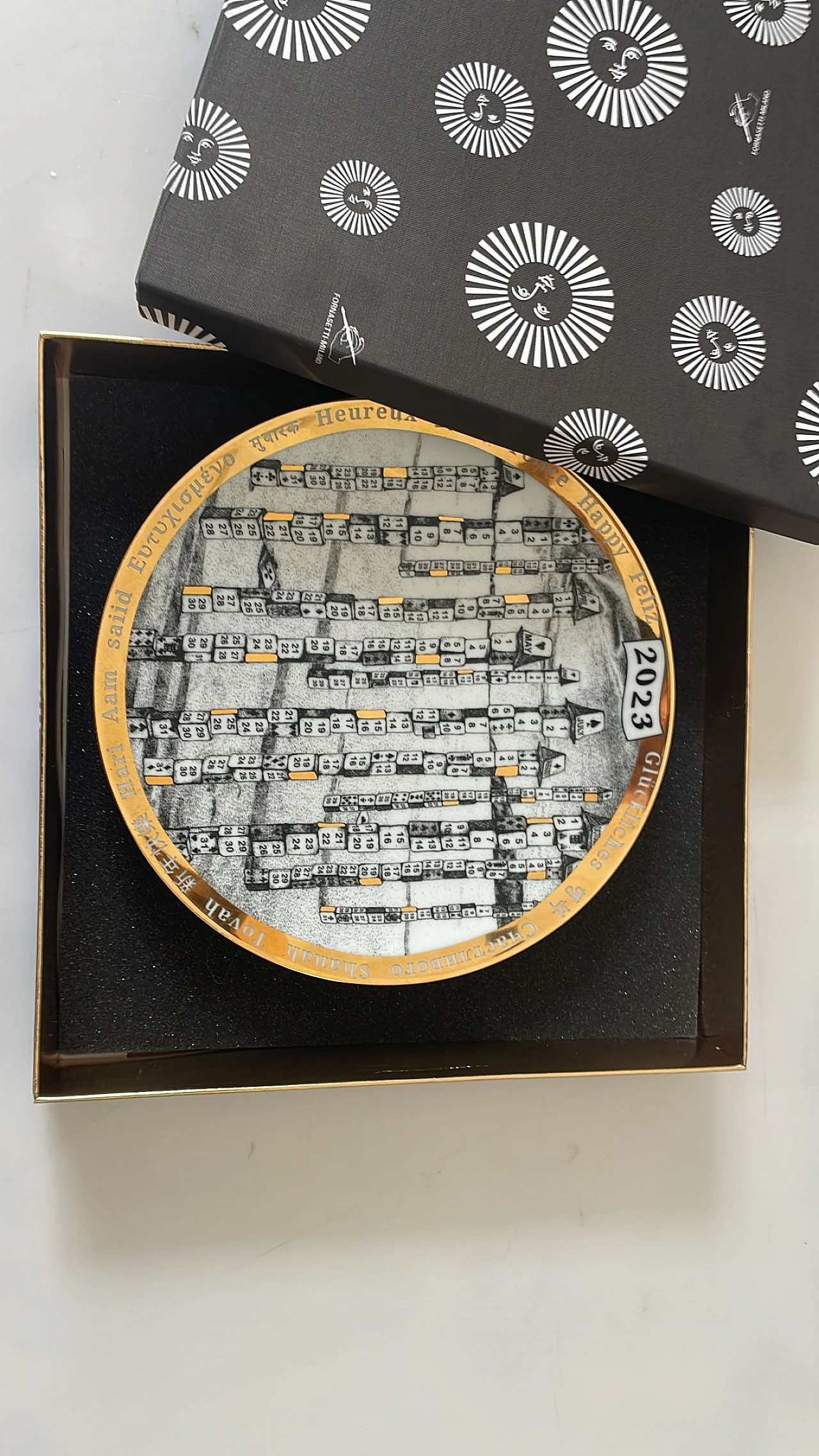 Calendar plate by Piero Fornasetti, 2000s 4