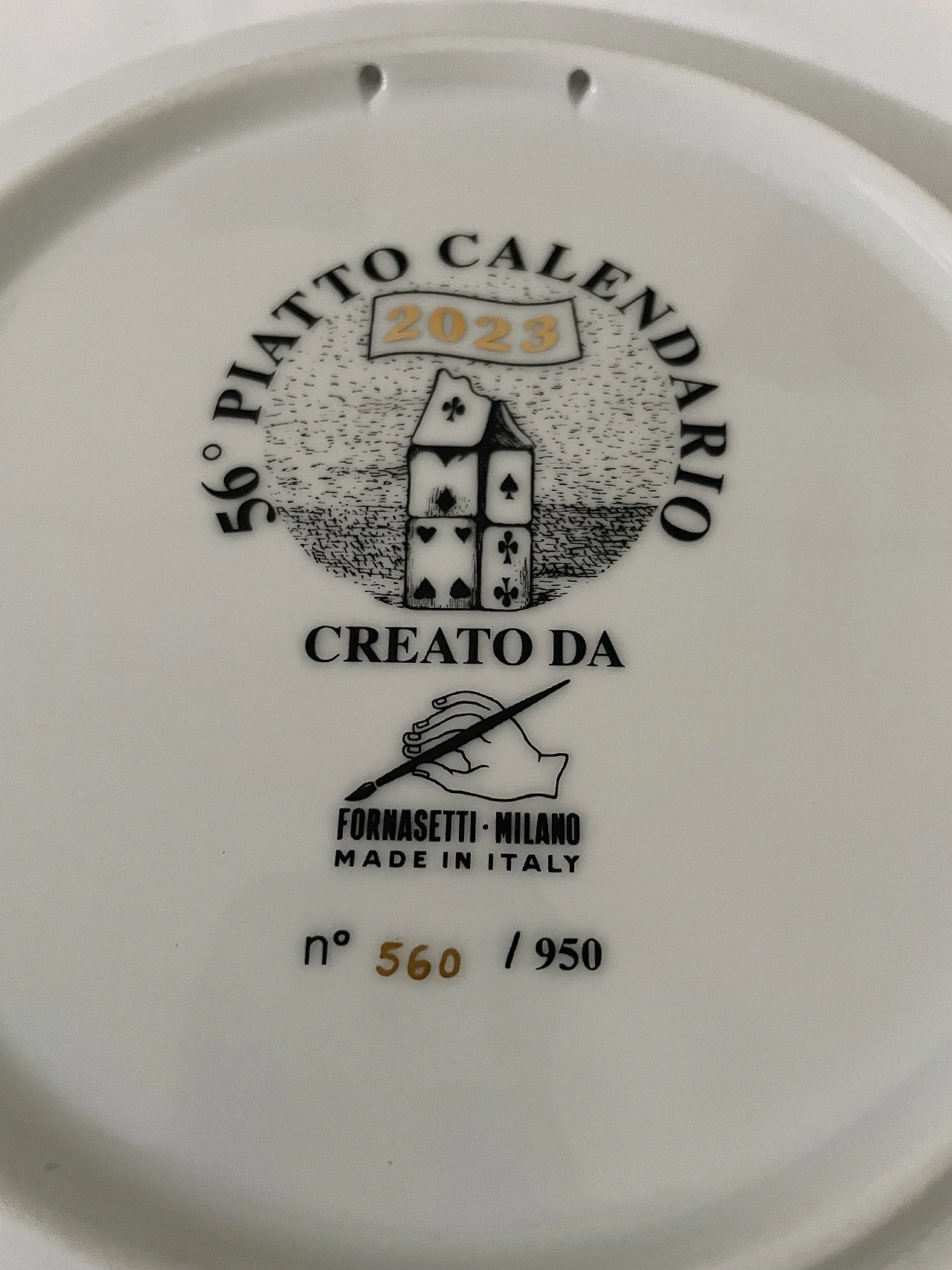 Calendar plate by Piero Fornasetti, 2000s 6