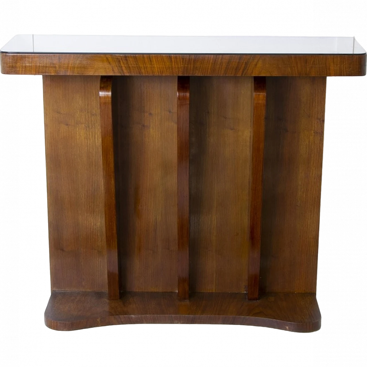 Art Deco console in walnut with mirror top, 1930s 12