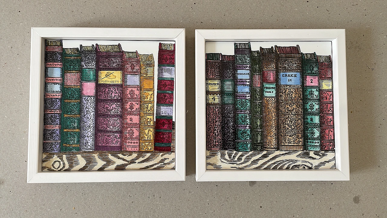 Bookcase tile by Piero Fornasetti 6