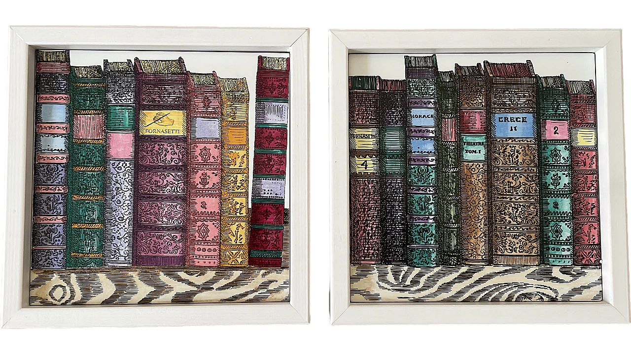 Bookcase tile by Piero Fornasetti 8