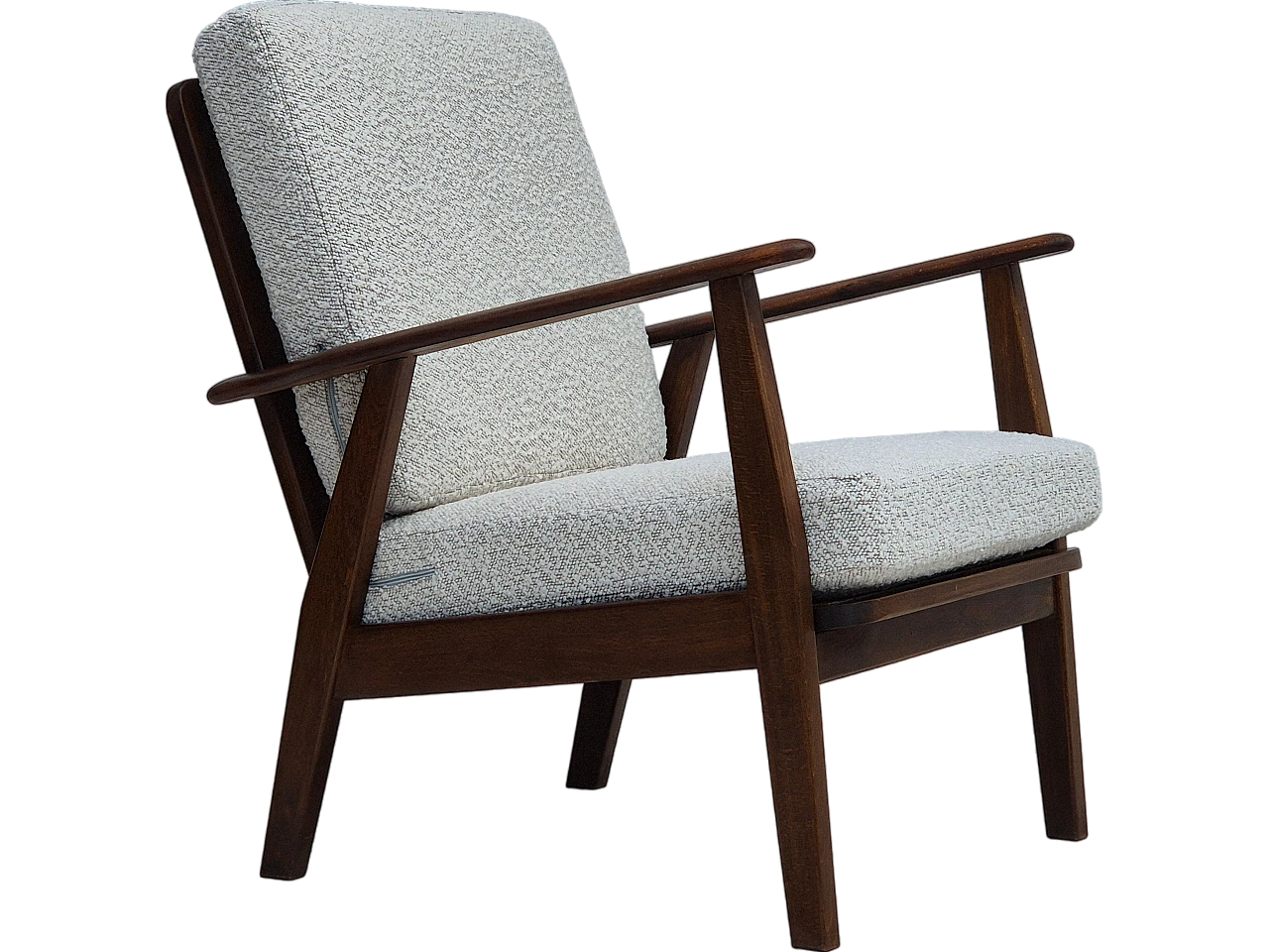 Danish beech and fabric armchair, 1960s 16