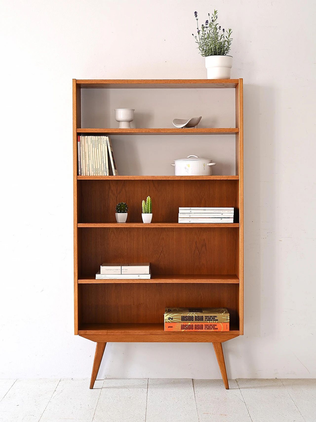 Scandinavian teak and oak bookcase, 1960s 1