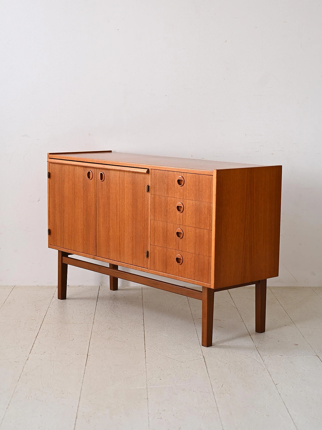 Credenza in teak con scrittoio, anni '60 5