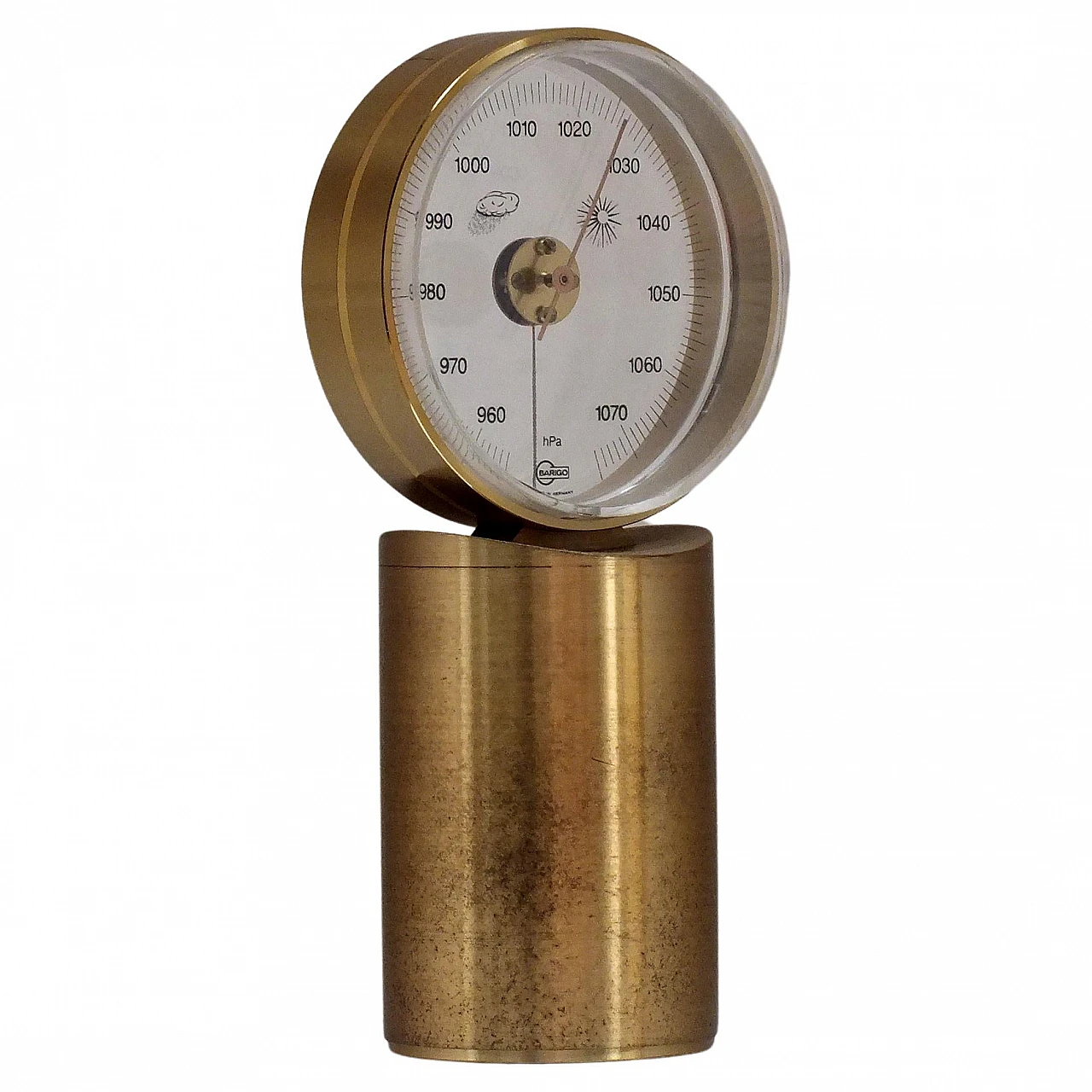 Barometer in brass & plexiglass by Barigo, 1970s 1