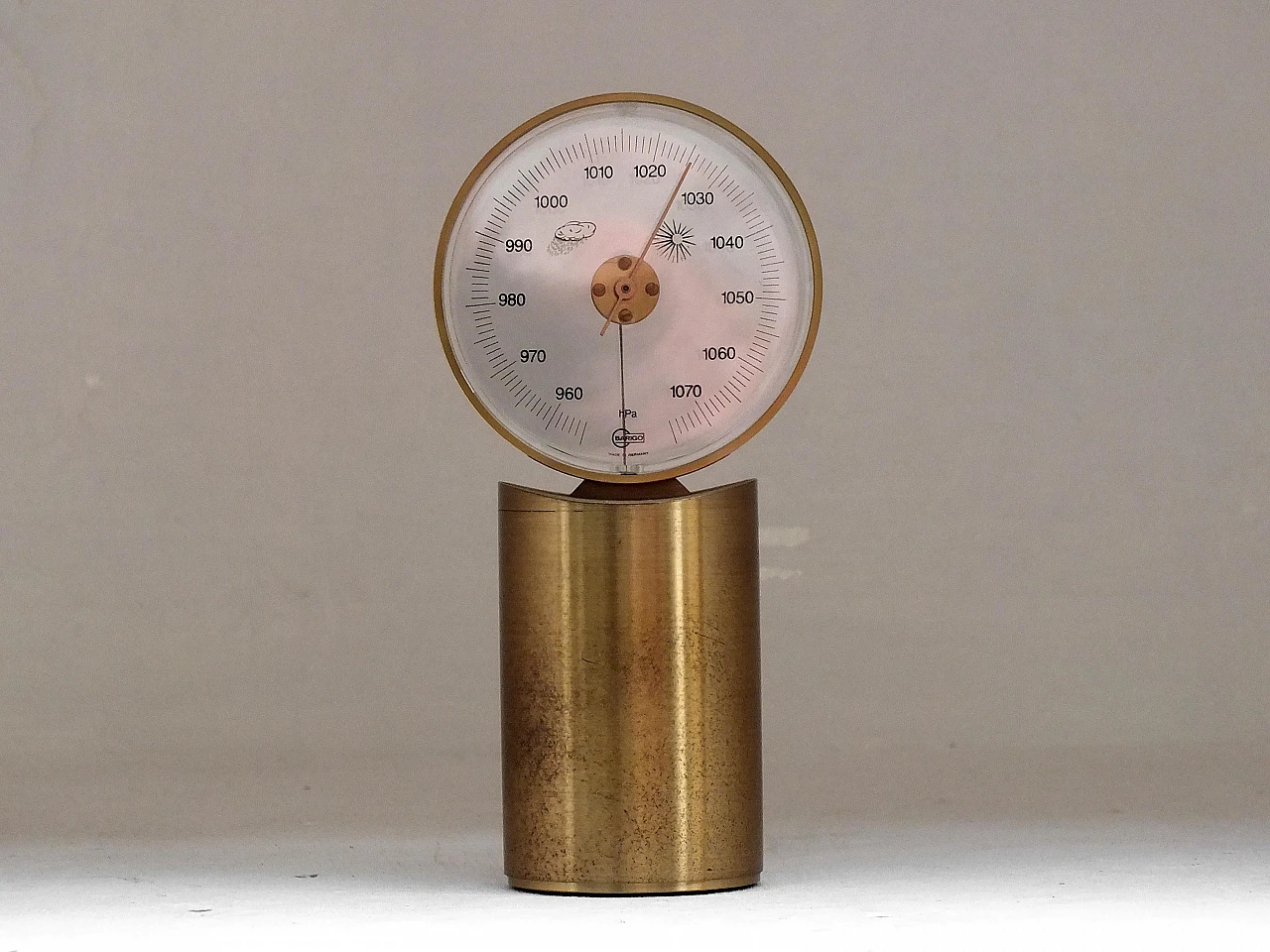 Barometer in brass & plexiglass by Barigo, 1970s 2