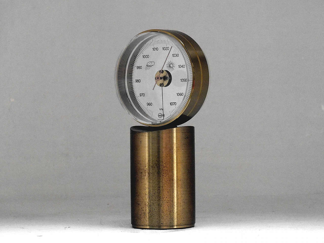 Barometer in brass & plexiglass by Barigo, 1970s 3