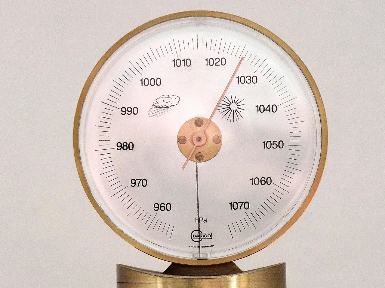 Barometer in brass & plexiglass by Barigo, 1970s 6