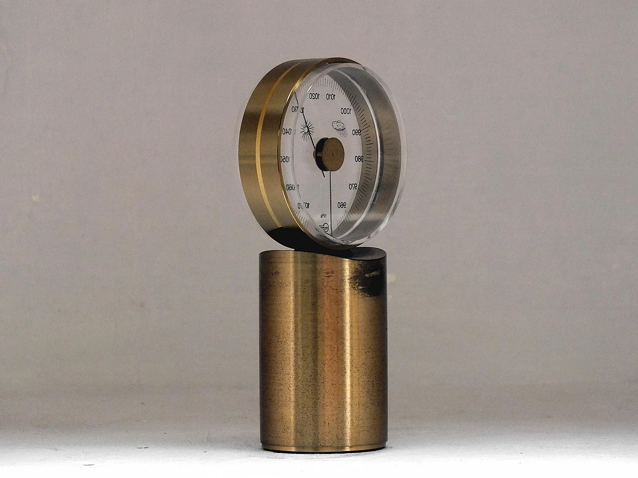 Barometer in brass & plexiglass by Barigo, 1970s 8