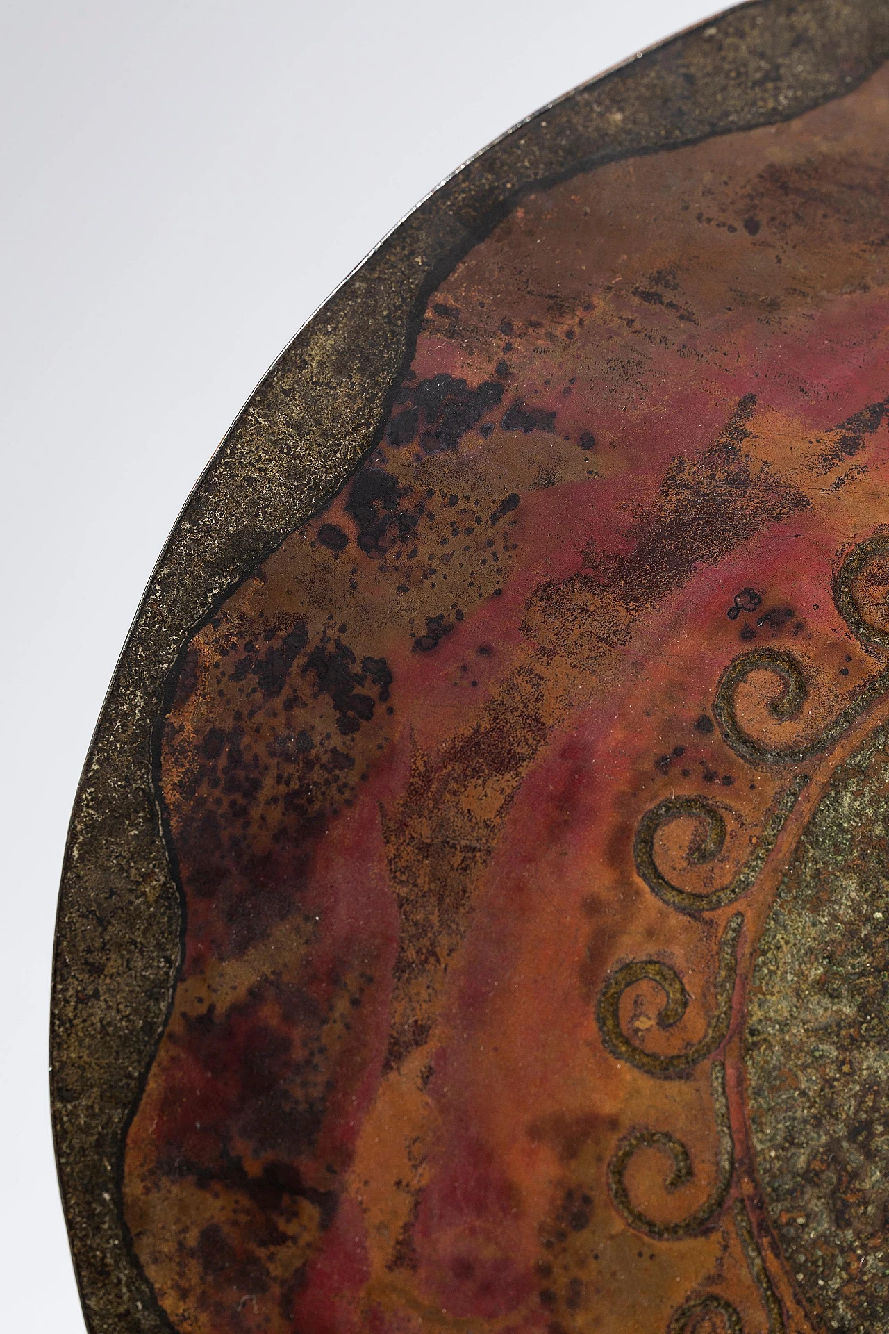 Bronze plate with copper inlays by Claude Linossier, 1920s 8