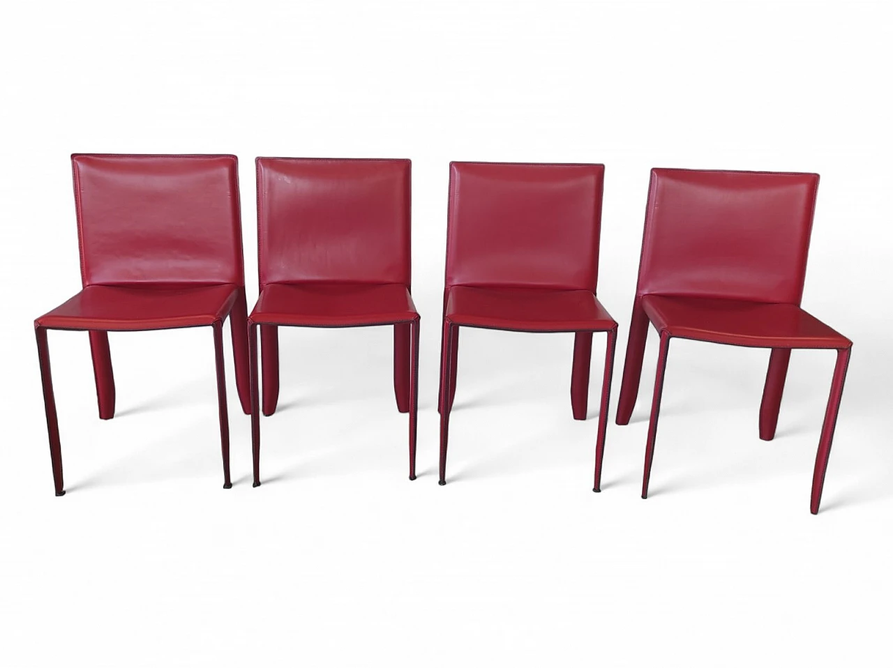 4 Leather chairs by Cattelan Italia, 1970s 1