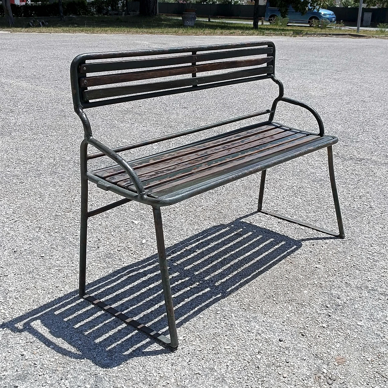 Iron slatted bench, early 20th century 1