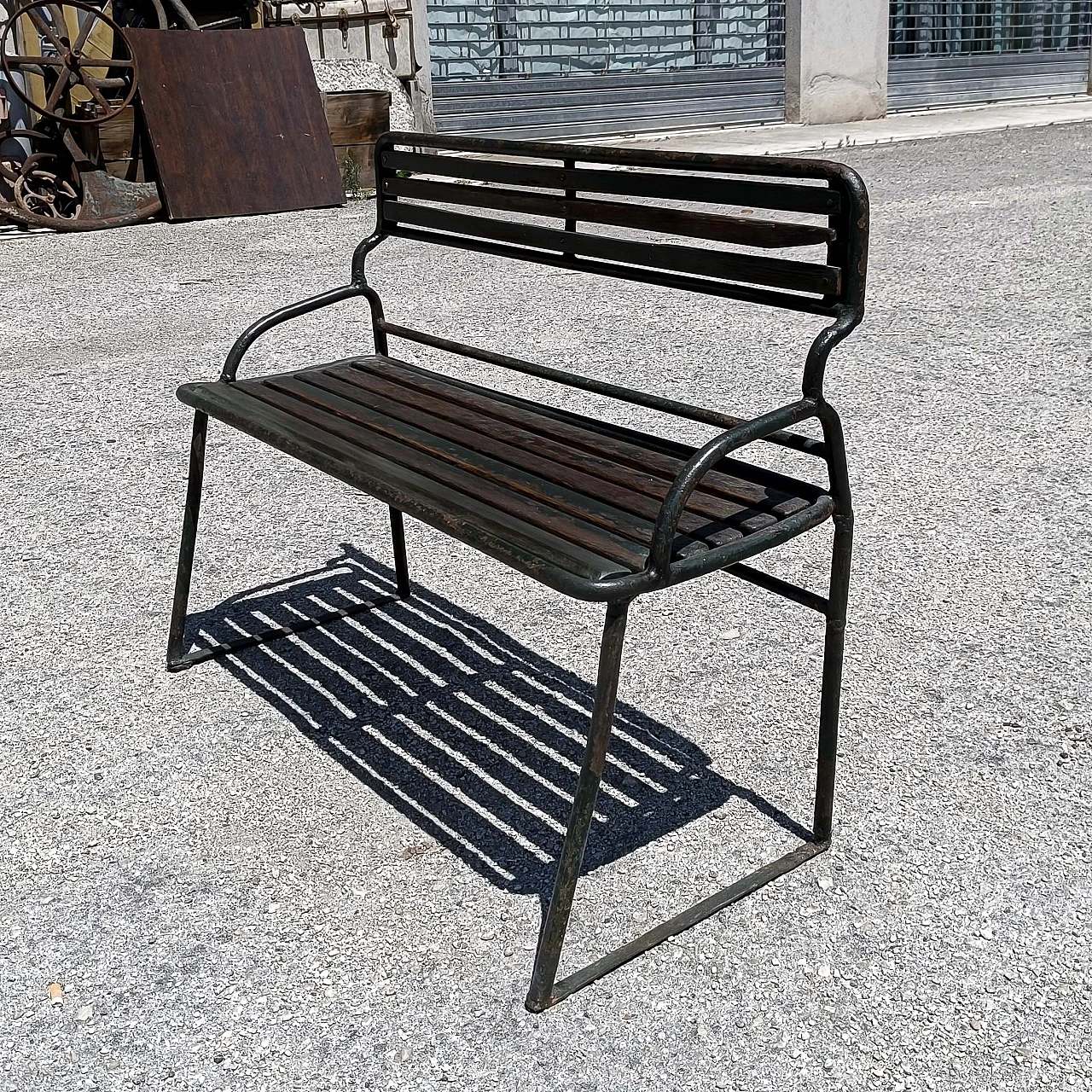 Iron slatted bench, early 20th century 2