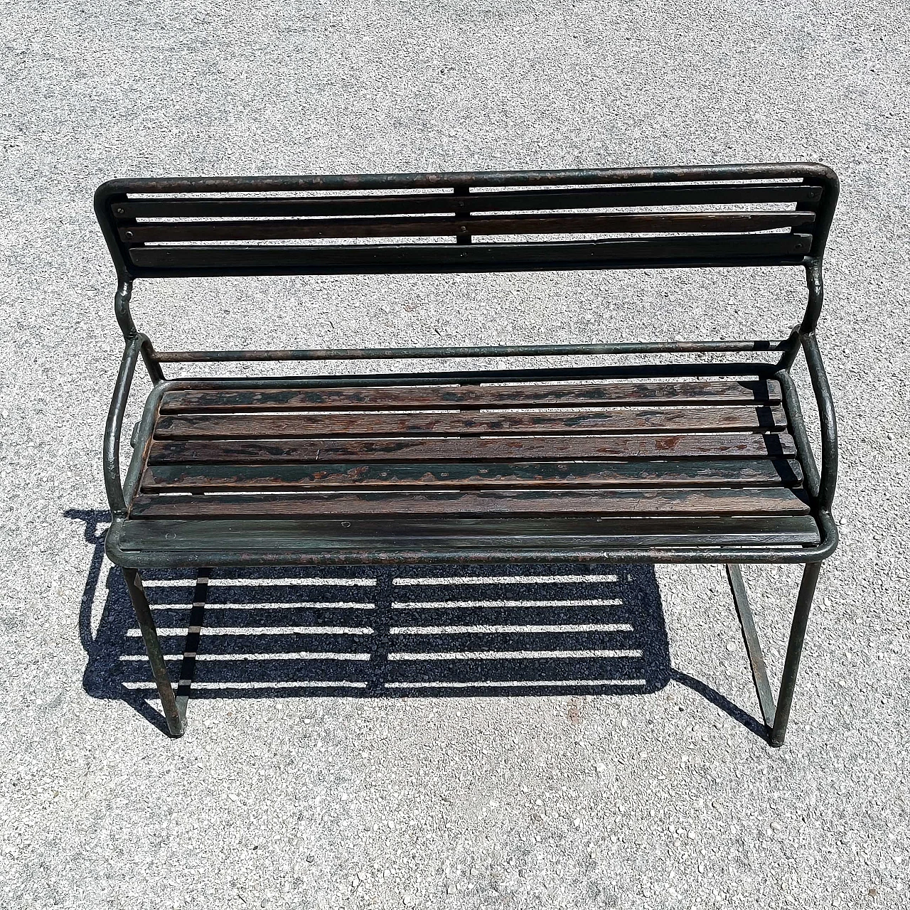 Iron slatted bench, early 20th century 3