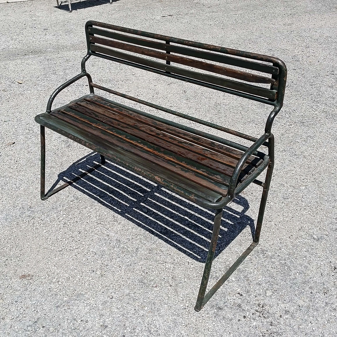 Iron slatted bench, early 20th century 4