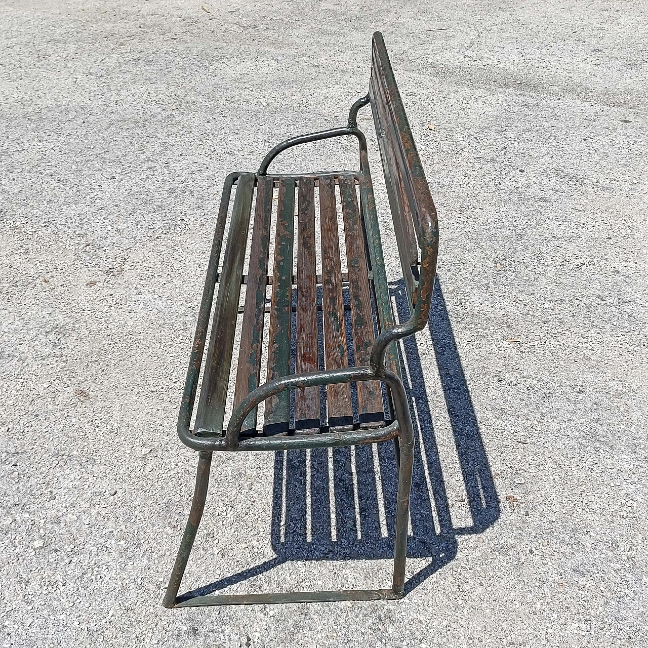 Iron slatted bench, early 20th century 5