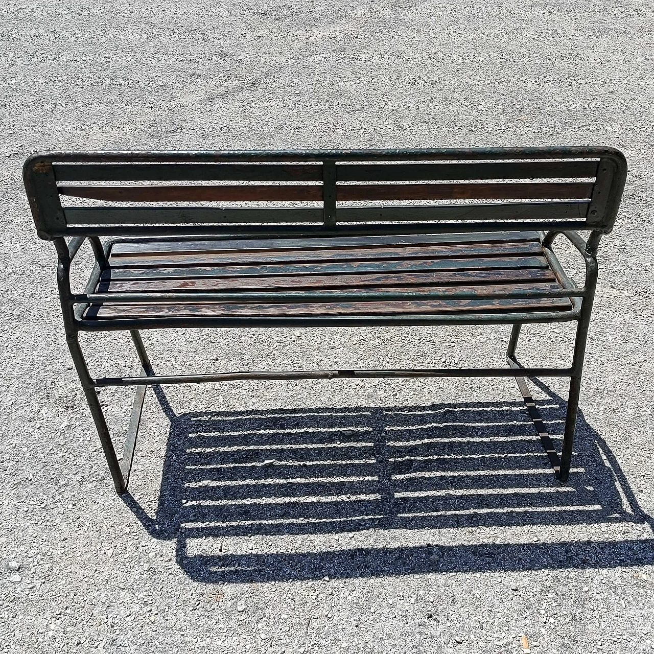 Iron slatted bench, early 20th century 6