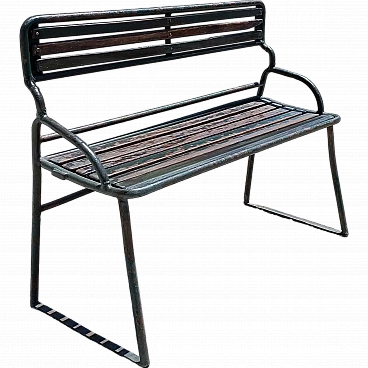 Iron slatted bench, early 20th century