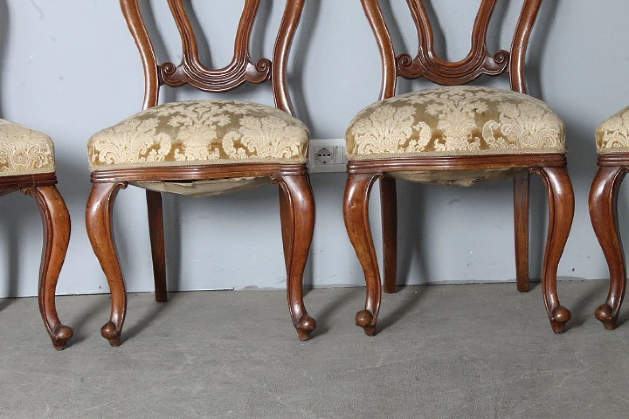 4 Louis Philippe walnut chairs, mid-19th century 2