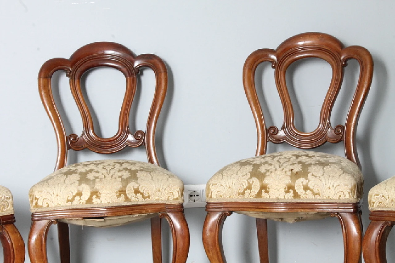 4 Louis Philippe walnut chairs, mid-19th century 8