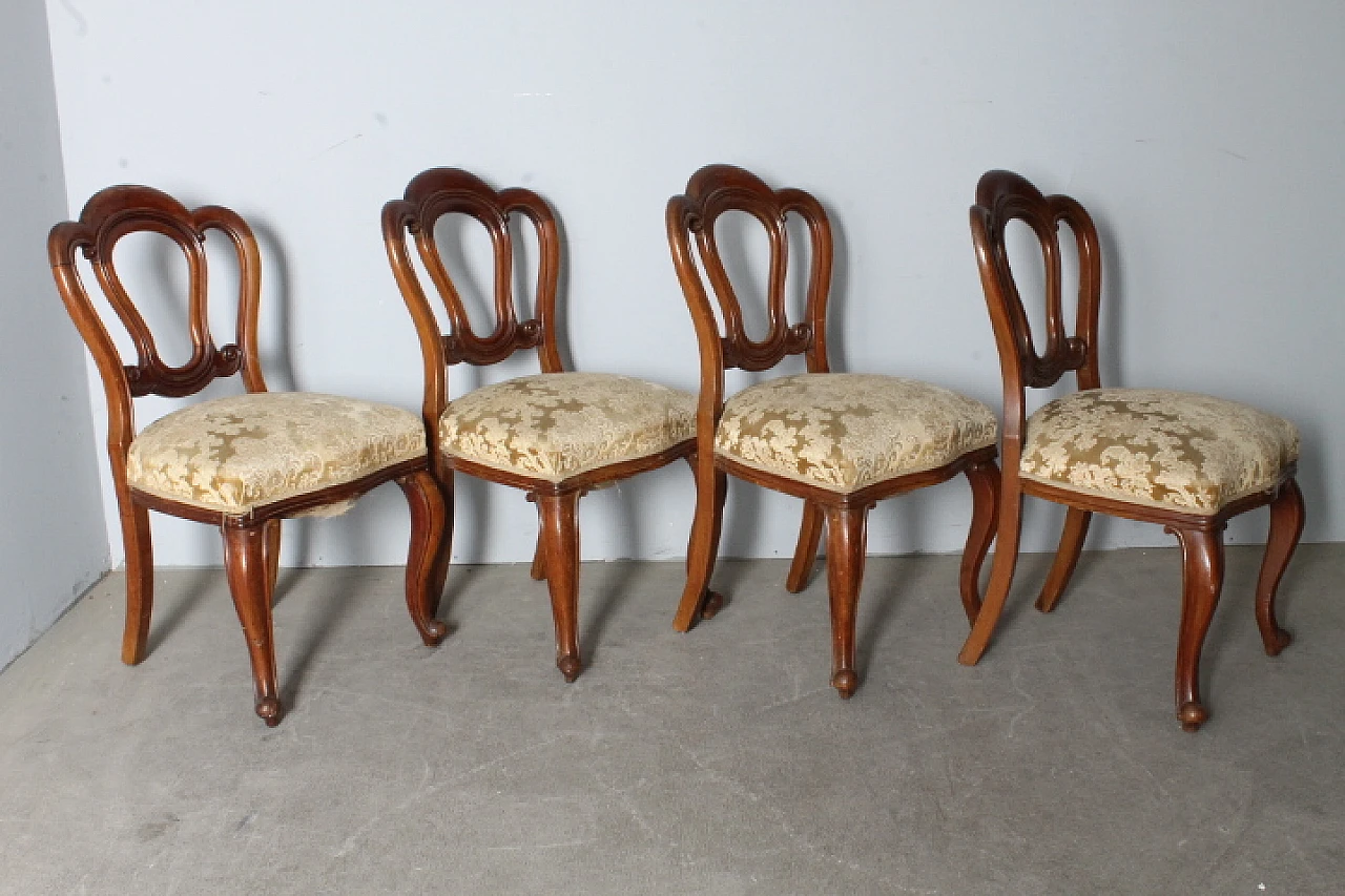 4 Louis Philippe walnut chairs, mid-19th century 12