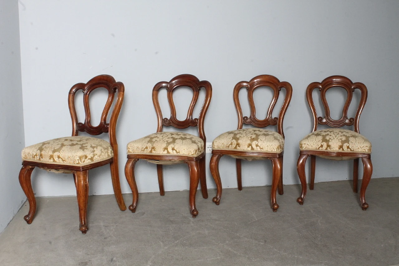 4 Louis Philippe walnut chairs, mid-19th century 13