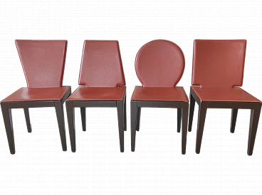 4 Leather chairs in Jean-Charles de Castelbajac style, 1980s