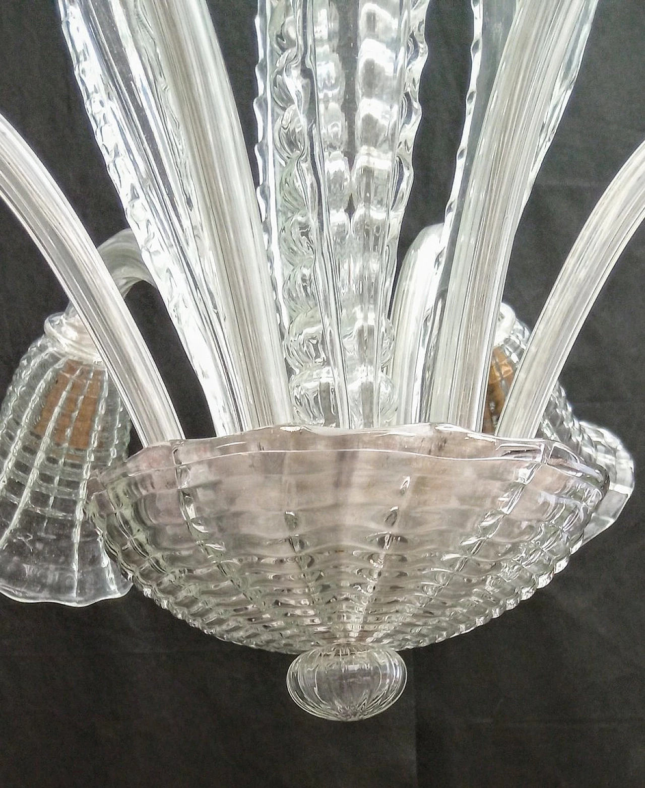 Six-light Murano glass chandelier, 1950s 4