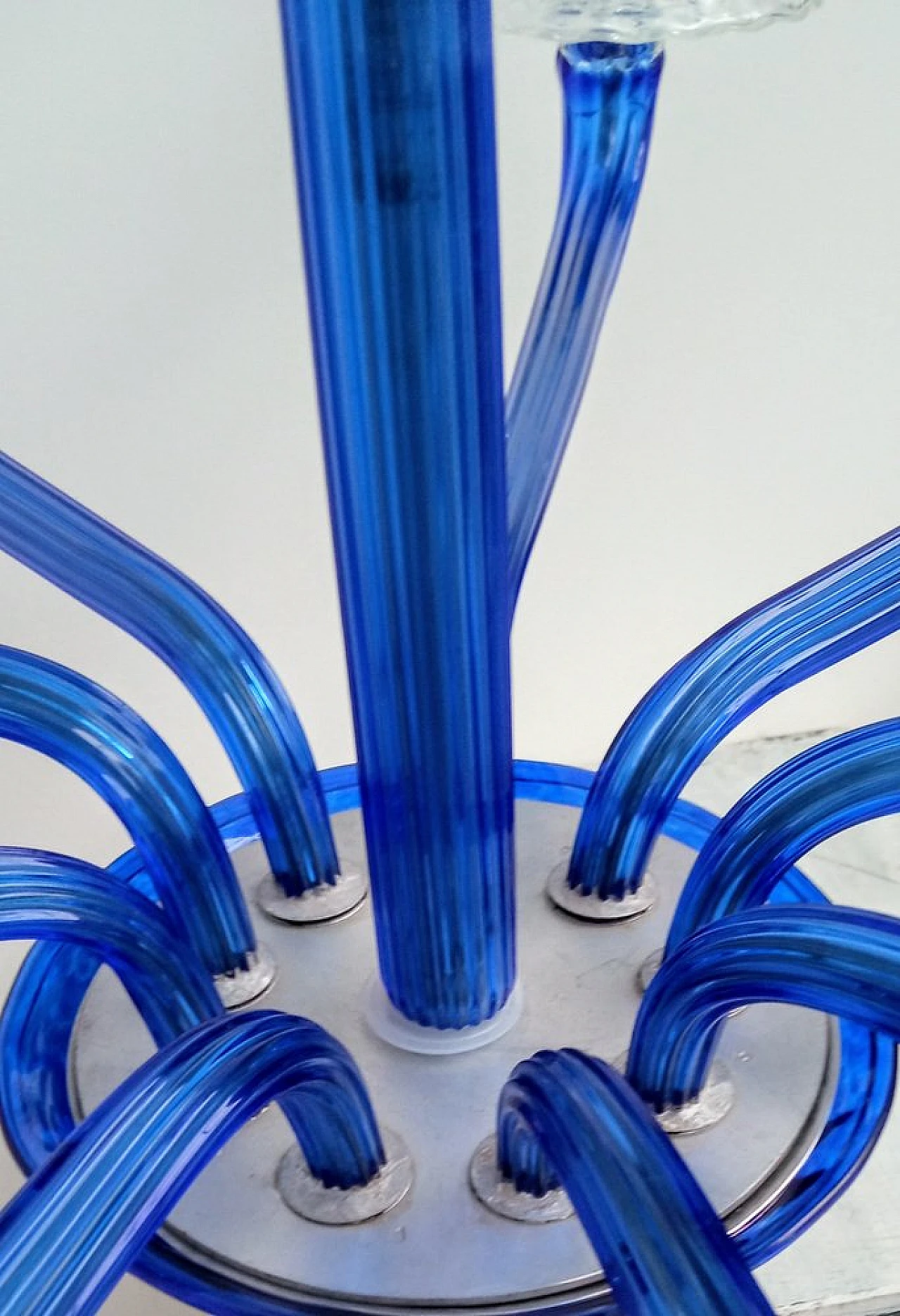 Blue and transparent Murano glass chandelier by Venini, 1993 6