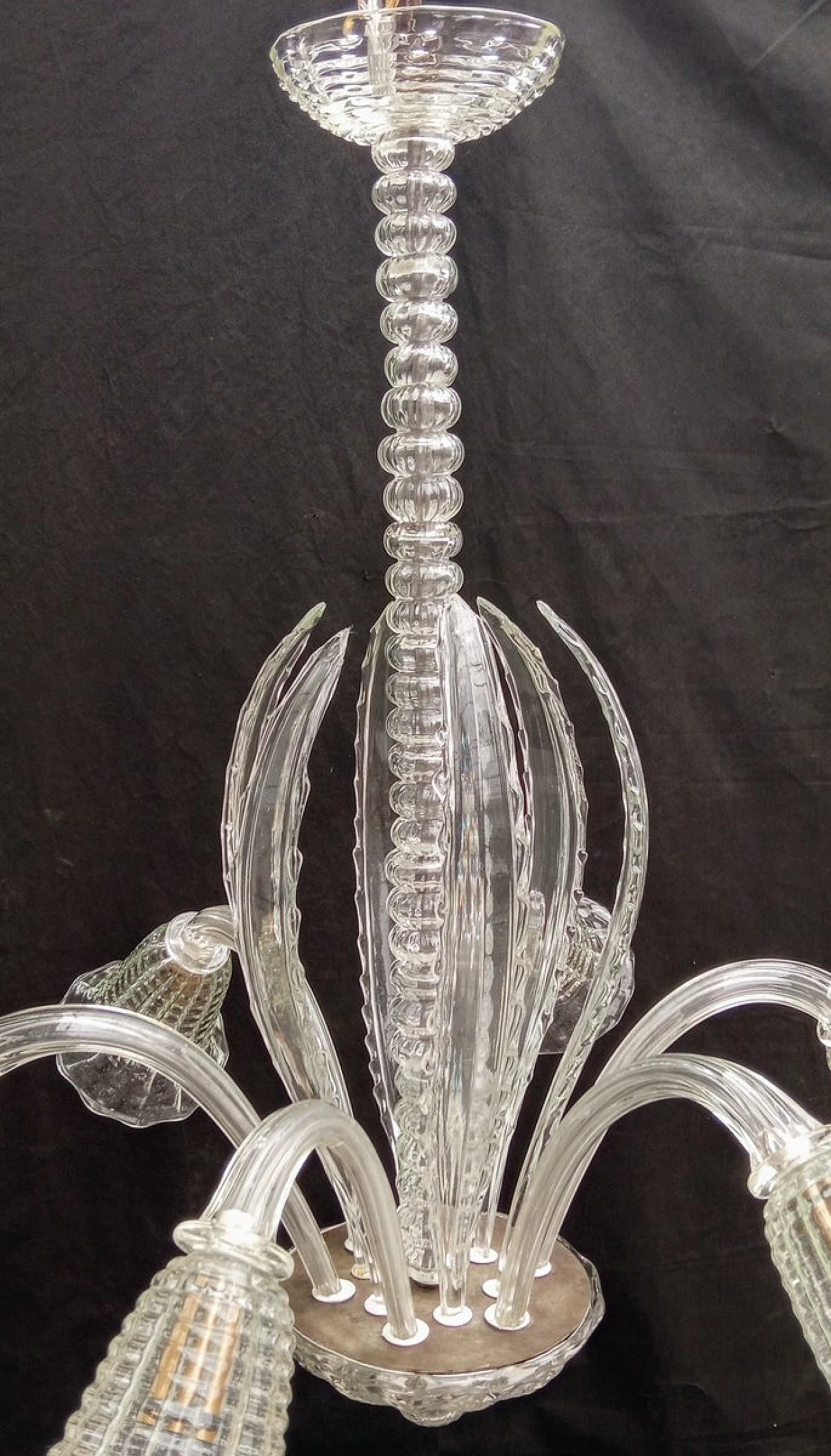 Six-light Murano glass chandelier, 1950s 6