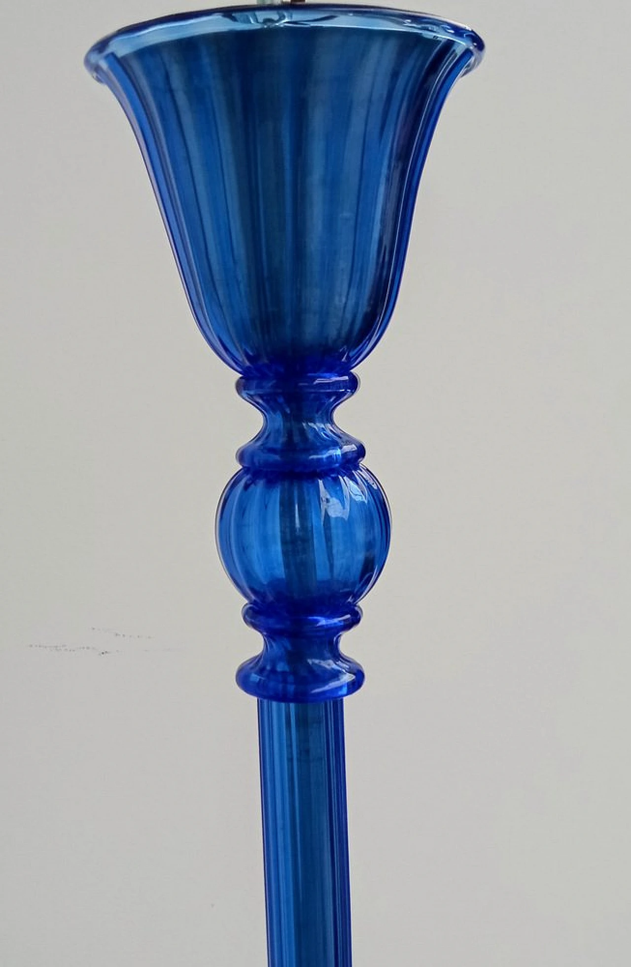 Lampadario in vetro di Murano blu e trasparente di Venini, 1993 13