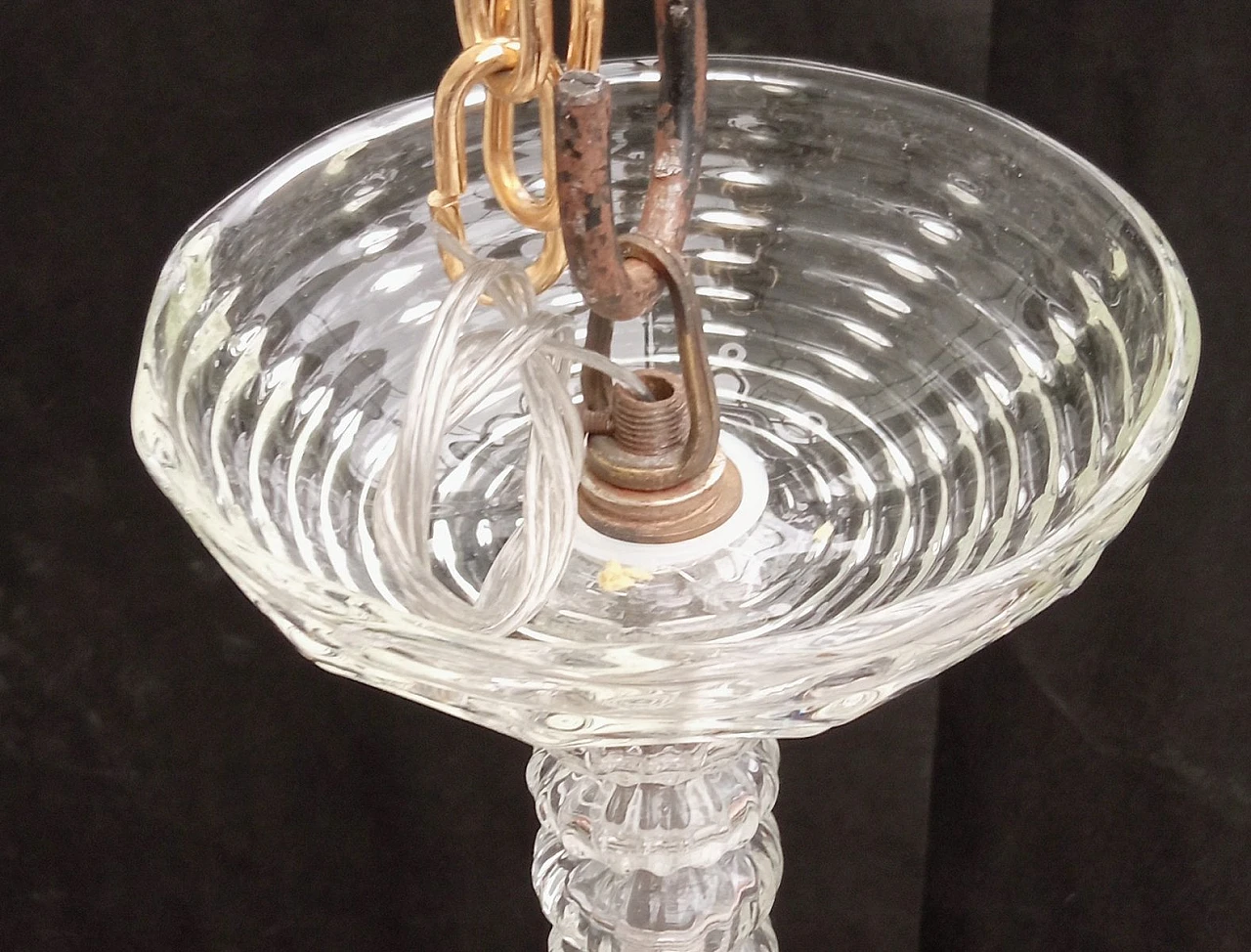 Six-light Murano glass chandelier, 1950s 12