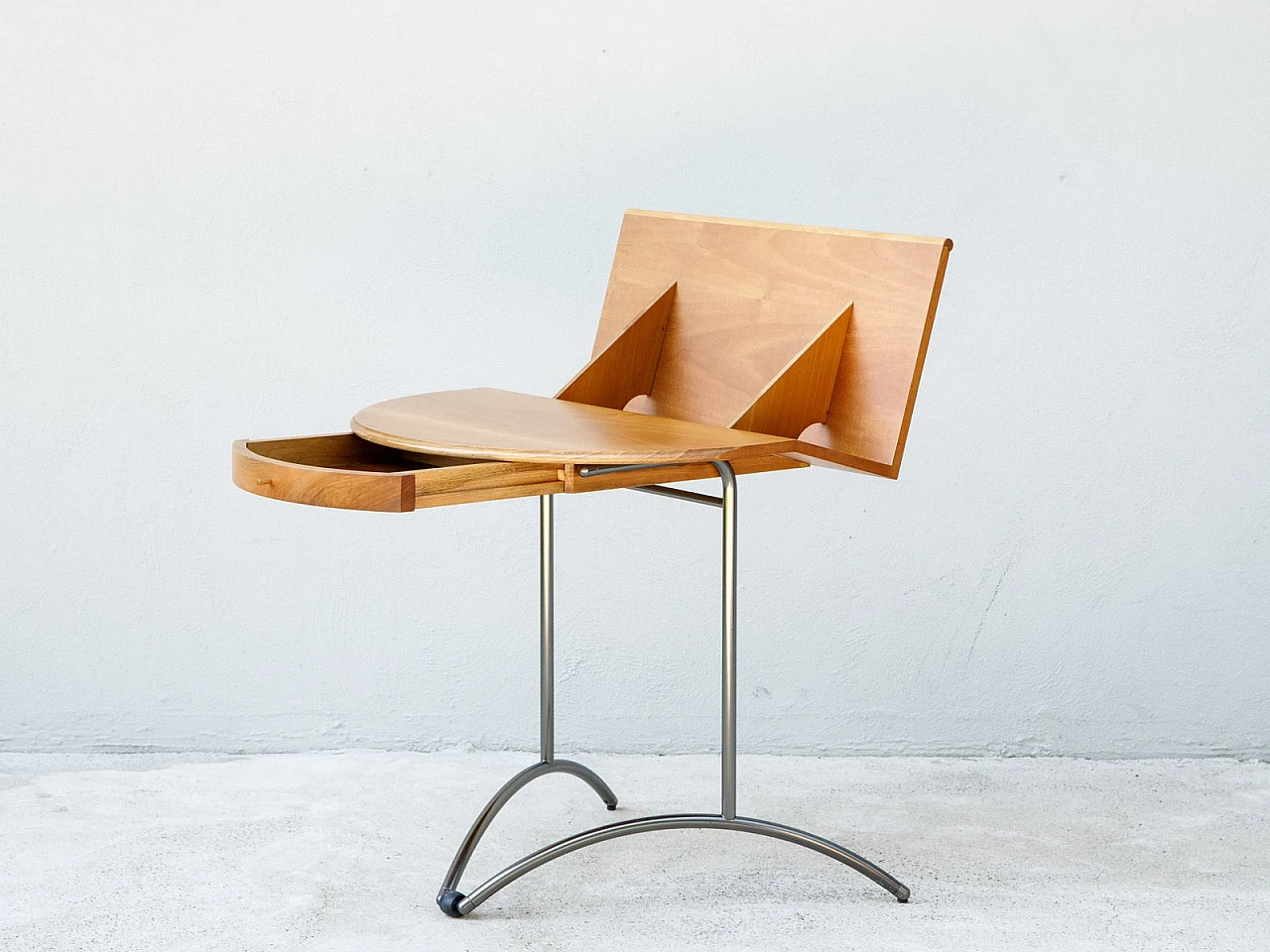 National walnut coffee table with drawer and castors by Molteni, 1990s 3