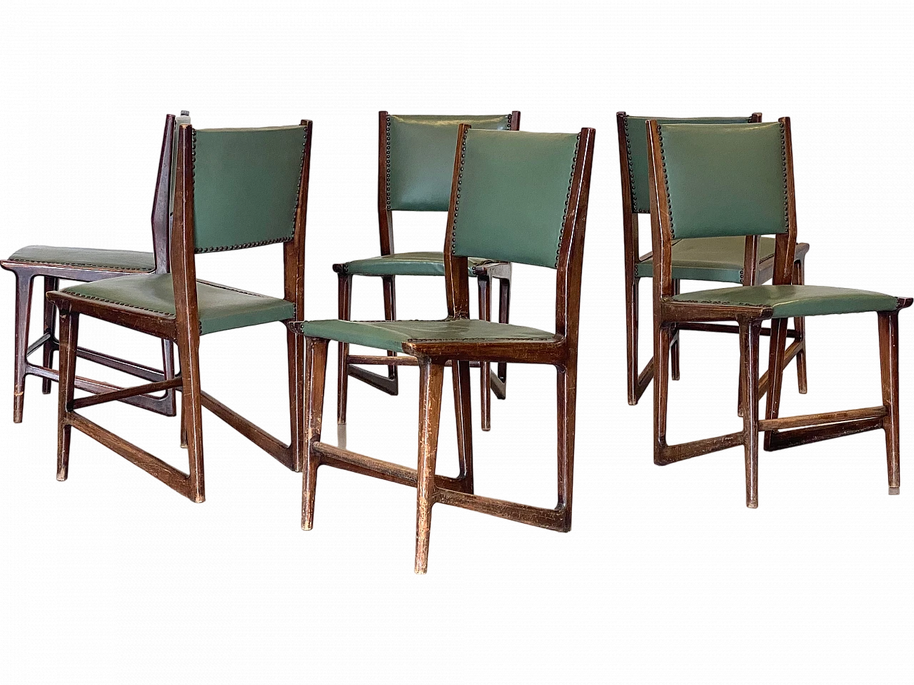 6 Beech chairs in the style of Gio Ponti, 1950s 25