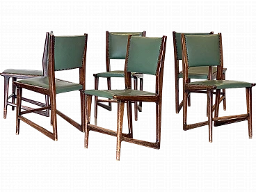 6 Beech chairs in the style of Gio Ponti, 1950s