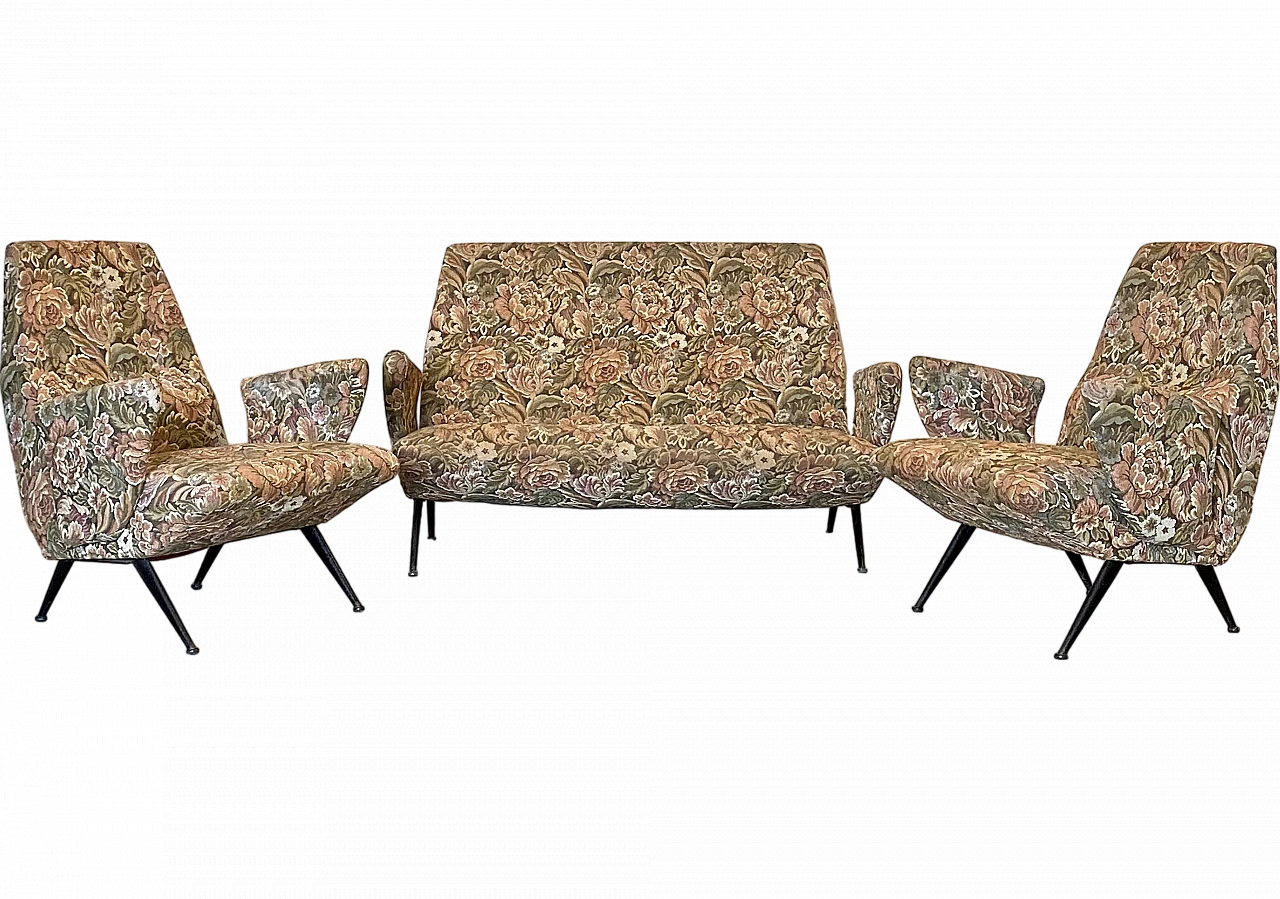 Pair of armchairs and sofa by Nino Zoncada, 1950s 26