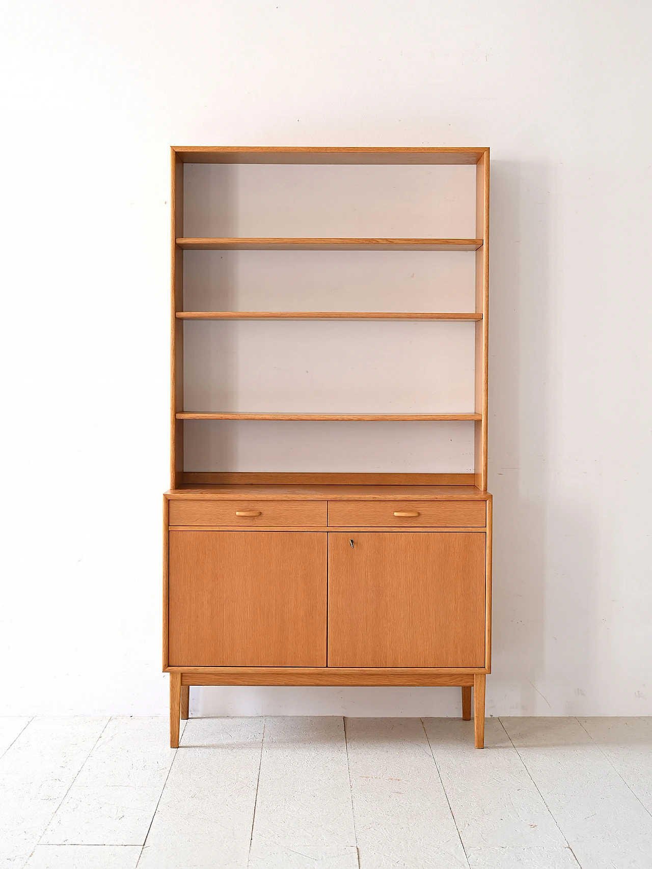 Oak bookcase with closed cabinet, 1960s 2